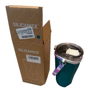 SILICANICE 20 oz Insulated Stainless Steel Tumbler Lake Green Travel Mug NEW Box